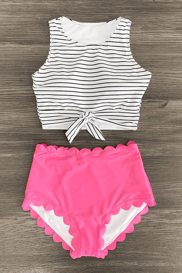 Mom & Me - Hot Pink Stripe Bikini - Sparkle in Pink