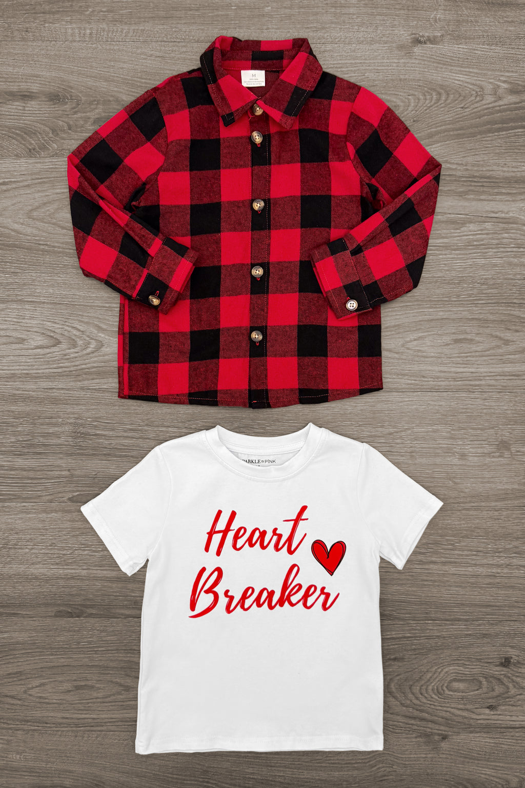 "Heart Breaker & Heart Stealer" Flannel Set - Boy or Girl
