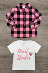 "Heart Breaker & Heart Stealer" Flannel Set - Boy or Girl