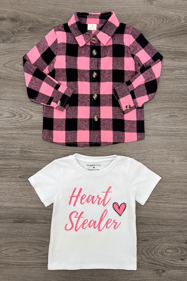 "Heart Breaker & Heart Stealer" Flannel Set - Boy or Girl