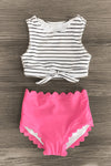 Mom & Me - Hot Pink Stripe Bikini - Sparkle in Pink