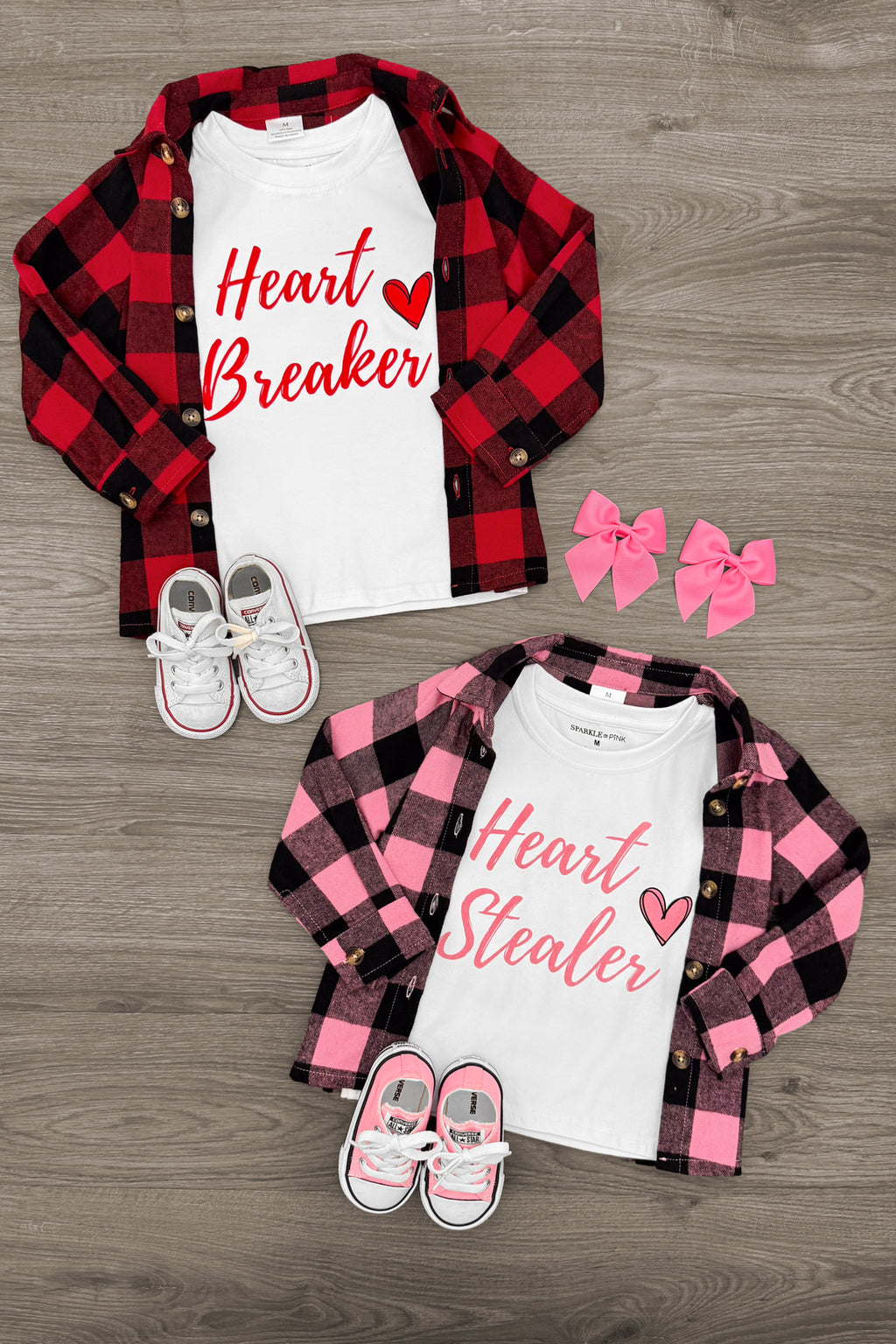 "Heart Breaker & Heart Stealer" Flannel Set - Boy or Girl