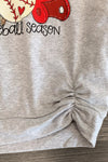 "Baseball Season" Gray & Red Ombre Denim Short Set - Sparkle in Pink