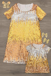 Mom & Me - Silver & Gold Sequin Dress