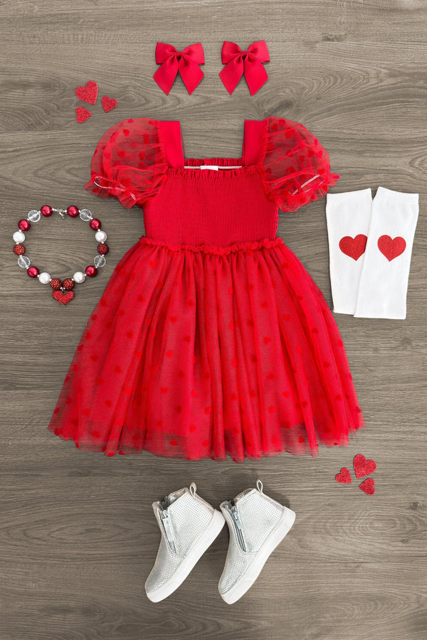 Heart Tulle Dress for Valentine's - Two Colors! - Sparkle in Pink