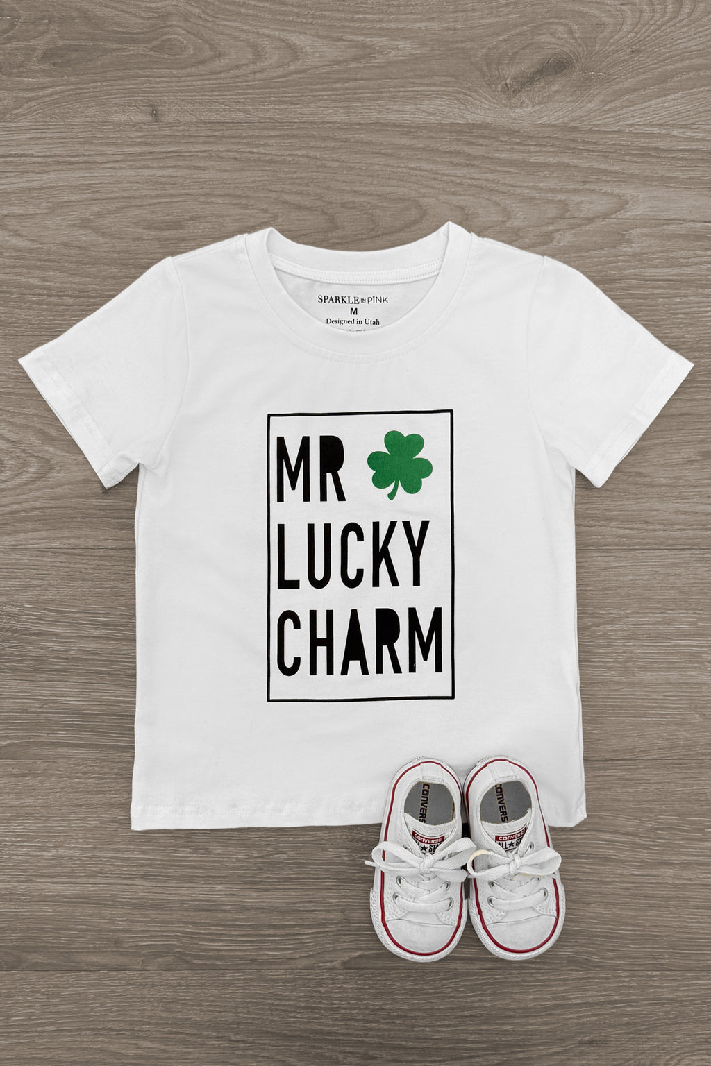 "Mr. Lucky Charm" Short Sleeve Top | Sparkle in Pink