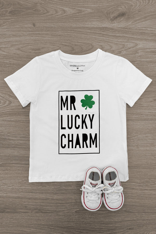 "Mr. Lucky Charm" Short Sleeve Top | Sparkle in Pink