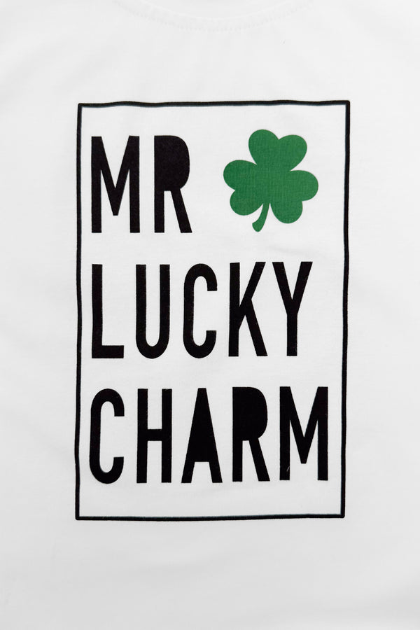 "Mr. Lucky Charm" Short Sleeve Top | Sparkle in Pink