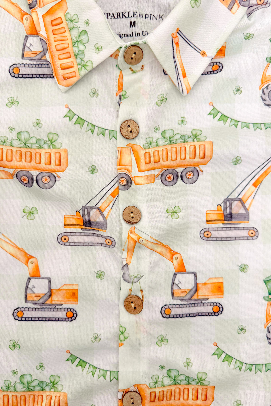 Lucky Tractor Button Down Top