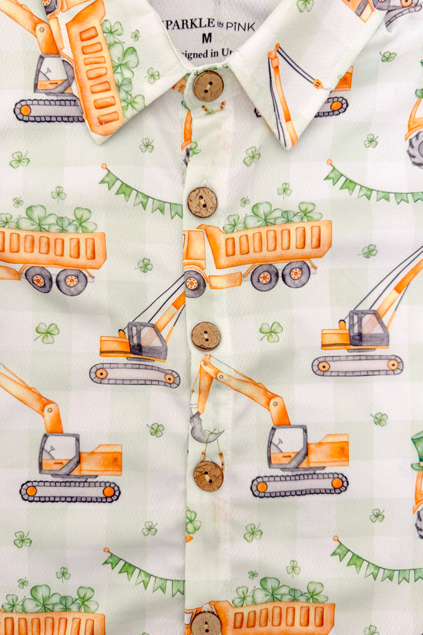 Lucky Tractor Button Down Top