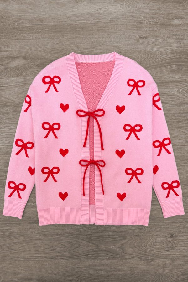 Mom & Me - Pink Heart & Bow Sweater Cardigan | Sparkle in Pink
