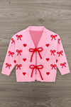 Mom & Me - Pink Heart & Bow Sweater Cardigan | Sparkle in Pink