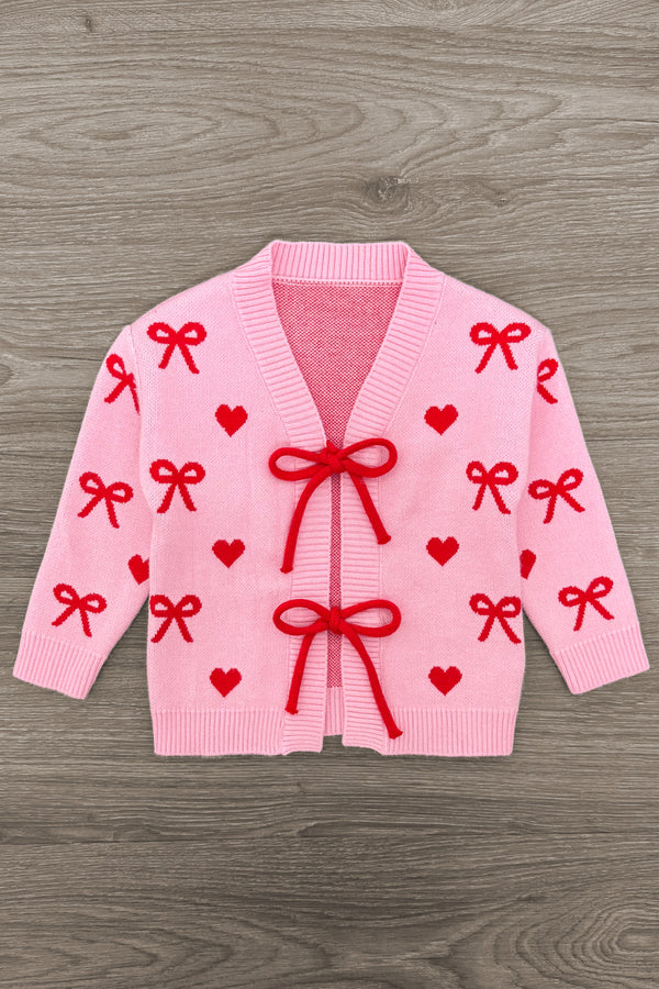 Mom & Me - Pink Heart & Bow Sweater Cardigan | Sparkle in Pink