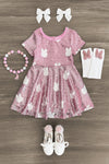 Pink Sequin Bunny Dress - Sparkle in Pink