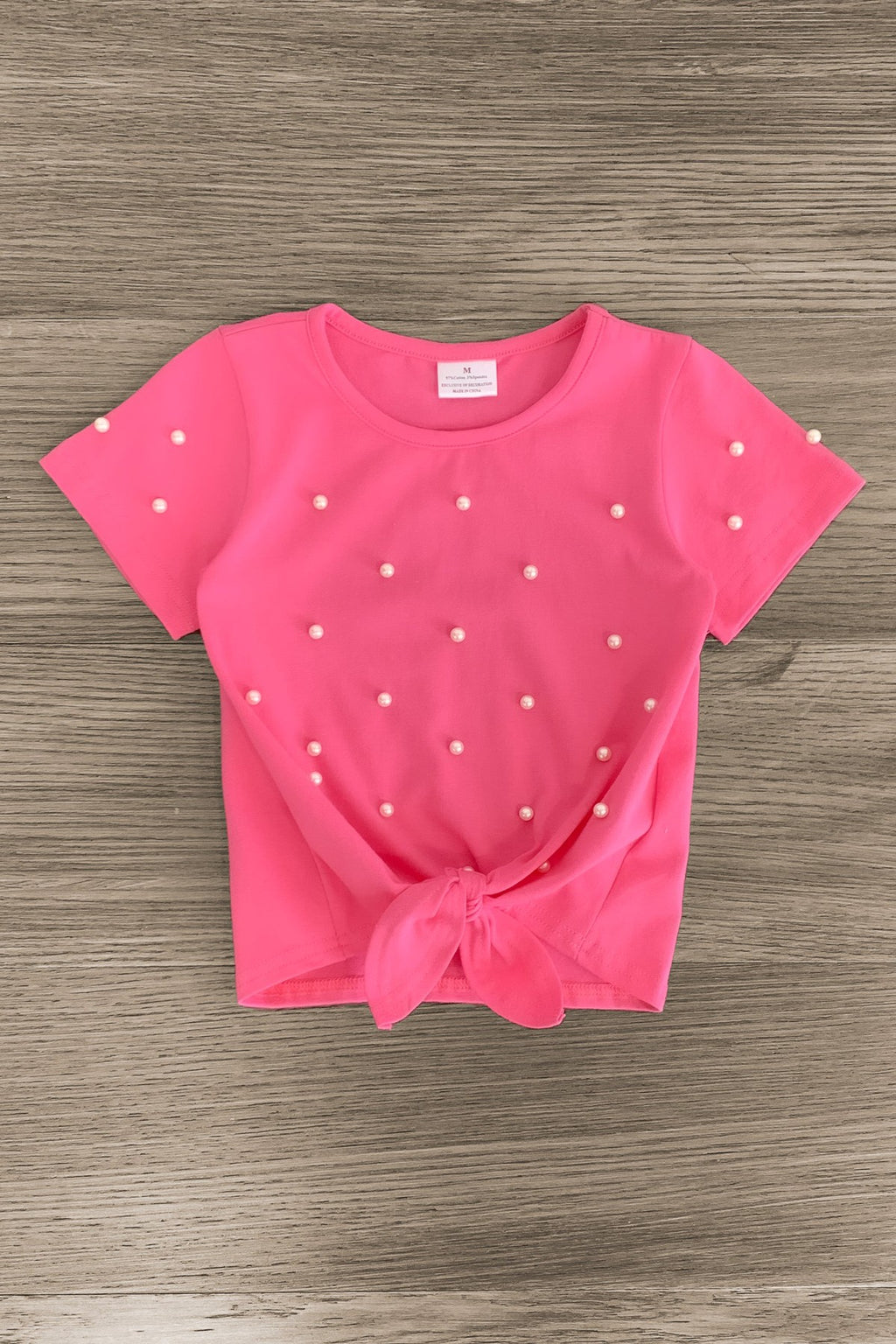 Pink Pearl Distressed Denim Short Set - Sparkle in Pink