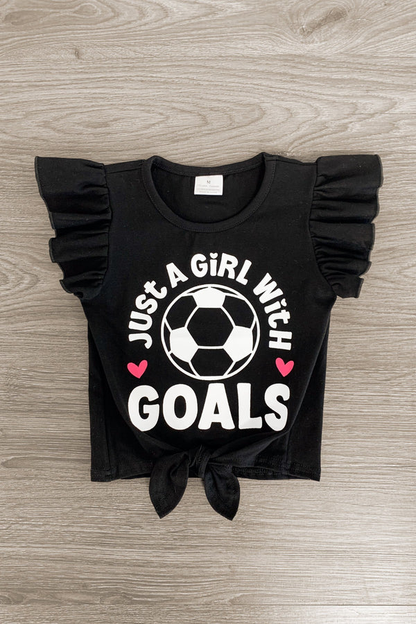 "Just A Girl With Goals" Stripe Denim Short Set - Sparkle in Pink