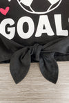 "Just A Girl With Goals" Stripe Denim Short Set - Sparkle in Pink