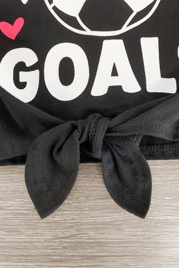 "Just A Girl With Goals" Stripe Denim Short Set - Sparkle in Pink