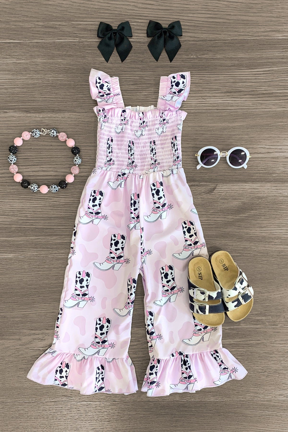 Pastel Cowgirl Boots Jumpsuit - Sparkle in Pink