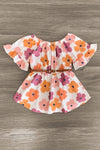 Watercolor Flower Sequin Denim Short Set - Sparkle in Pink
