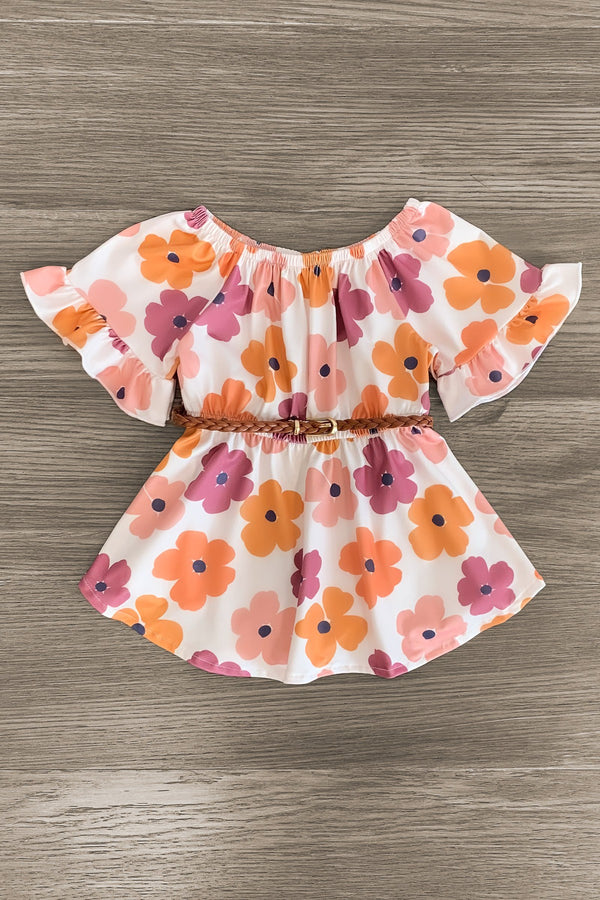 Watercolor Flower Sequin Denim Short Set - Sparkle in Pink