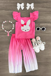 Pink Ombre Bunny Pant Set - Sparkle in Pink