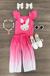 Pink Ombre Bunny Pant Set - Sparkle in Pink