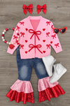 Mom & Me - Pink Heart & Bow Sweater Cardigan | Sparkle in Pink