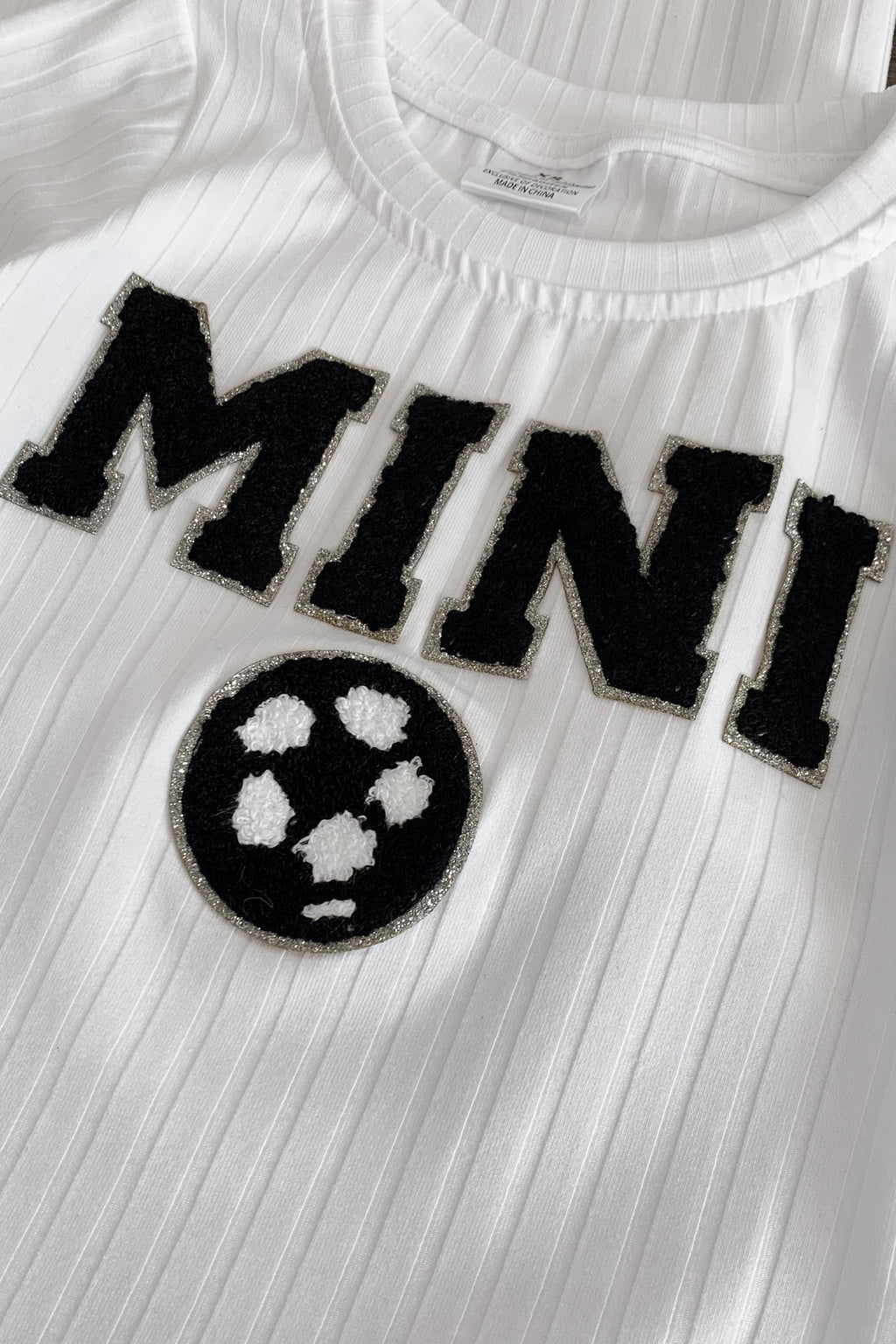 Mom & Me - "Mom & Mini" Soccer Chenille Patch Top - Sparkle in Pink