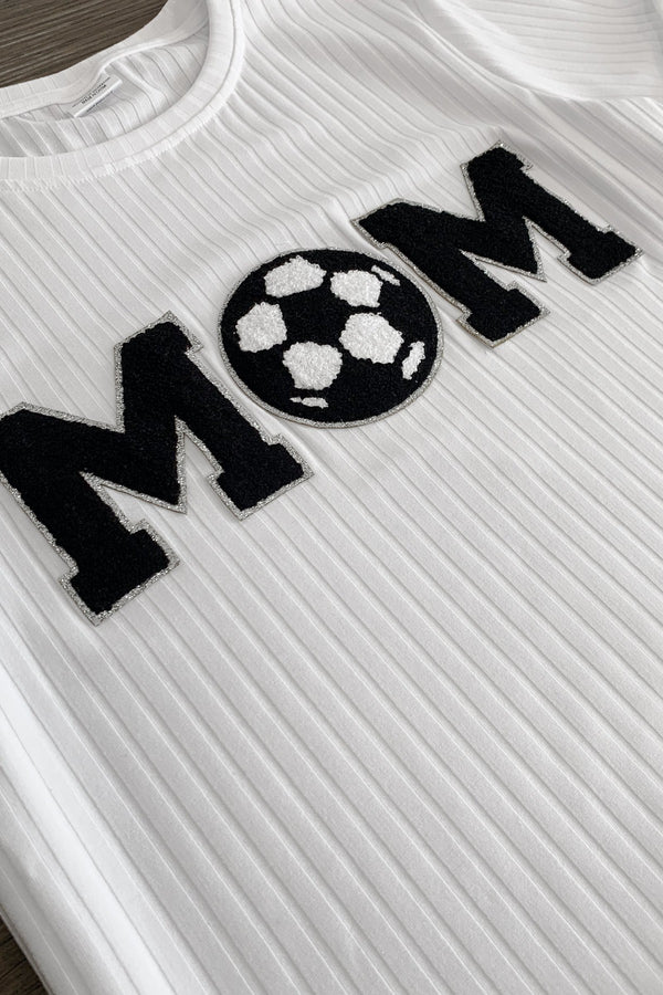 Mom & Me - "Mom & Mini" Soccer Chenille Patch Top - Sparkle in Pink