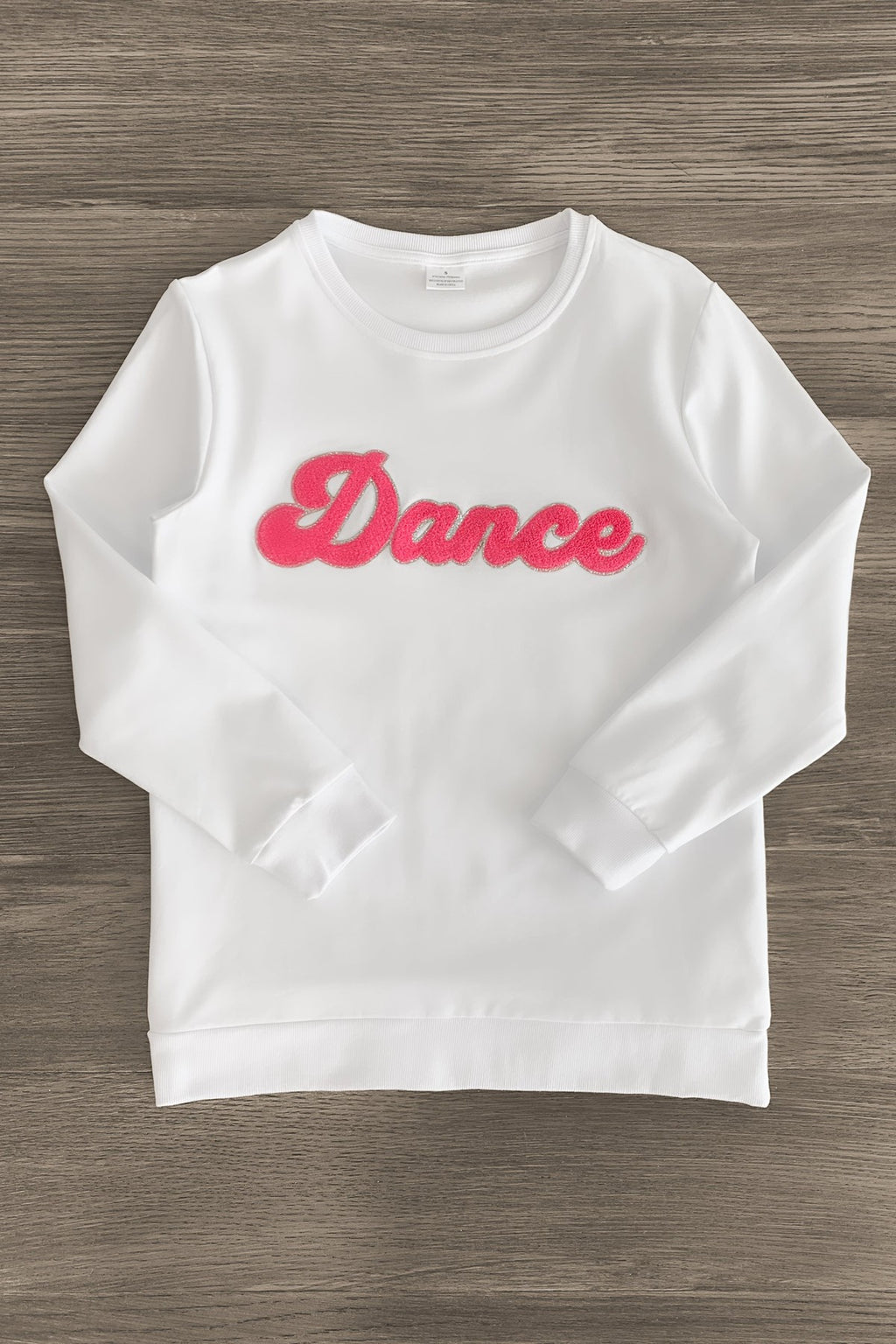 Mom & Me - "Dance" White Chenille Patch Top - Sparkle in Pink