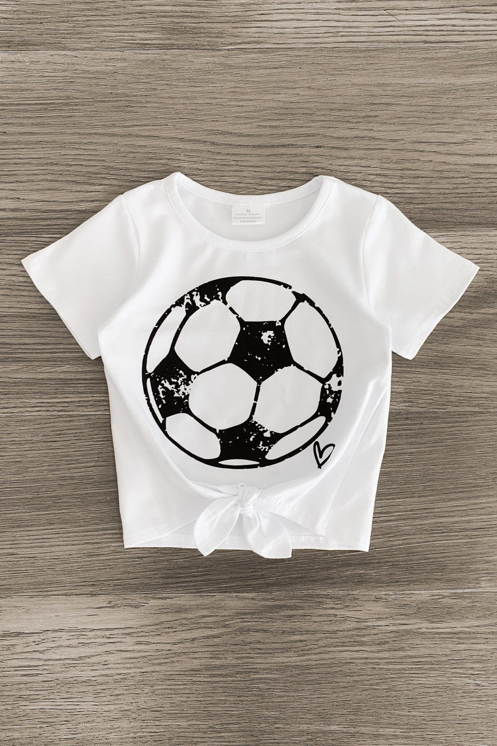 White Soccer Denim Short Set - Sparkle in Pink