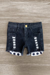 White Soccer Denim Short Set - Sparkle in Pink