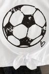 White Soccer Denim Short Set - Sparkle in Pink
