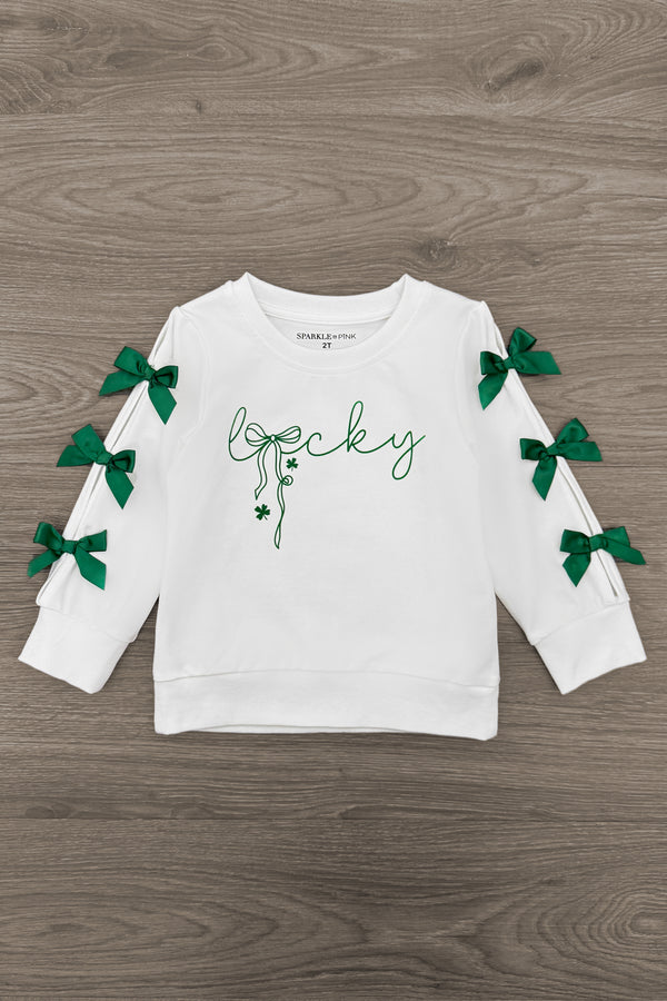 Mom & Me - "Lucky" Bow Top | Sparkle in Pink