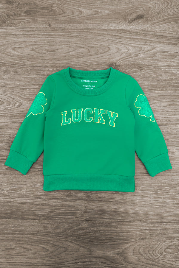 "Lucky" Gold Sequin Bell Bottom Set | Sparkle in Pink