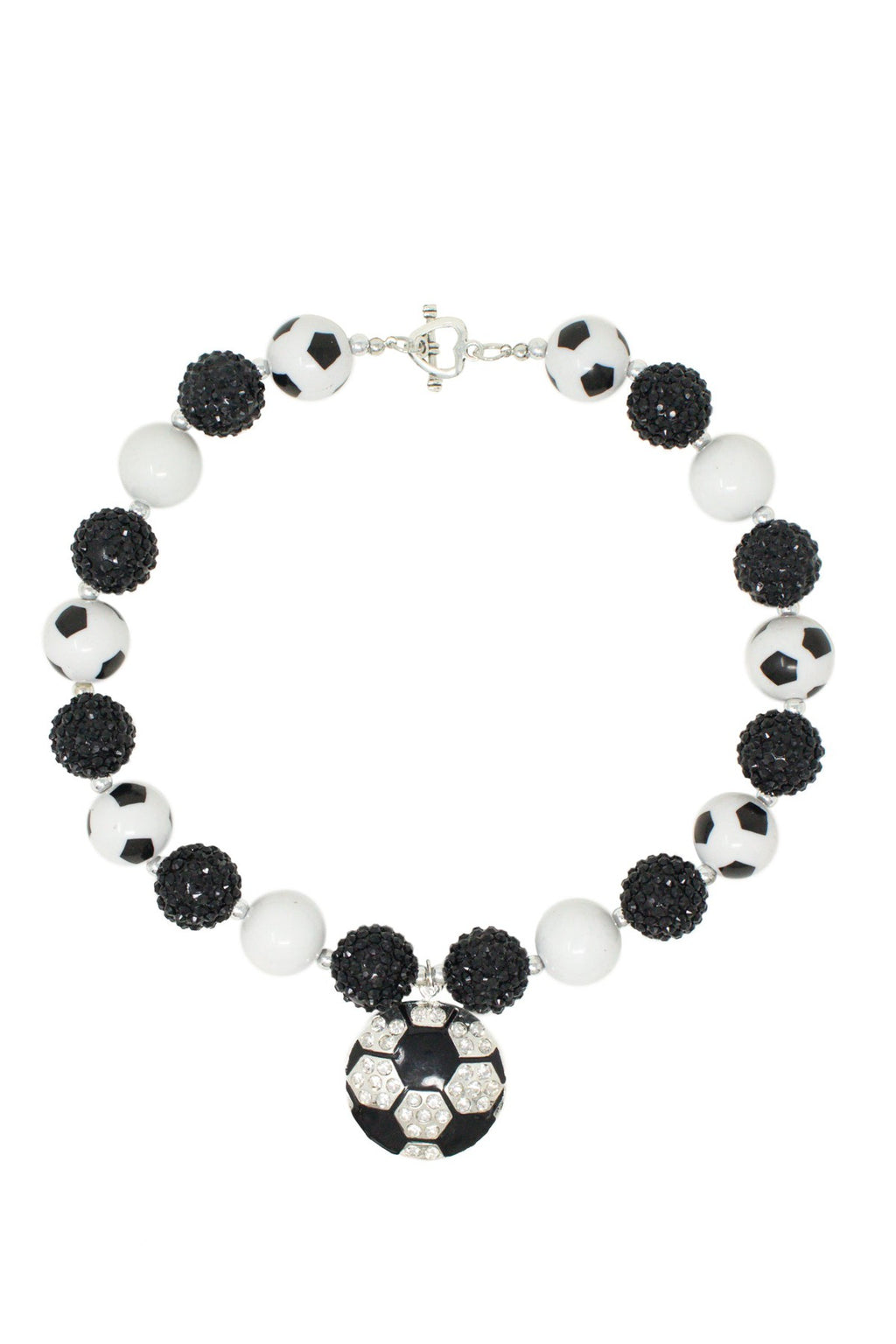Soccer Ball Bubblegum Necklace - Sparkle in Pink