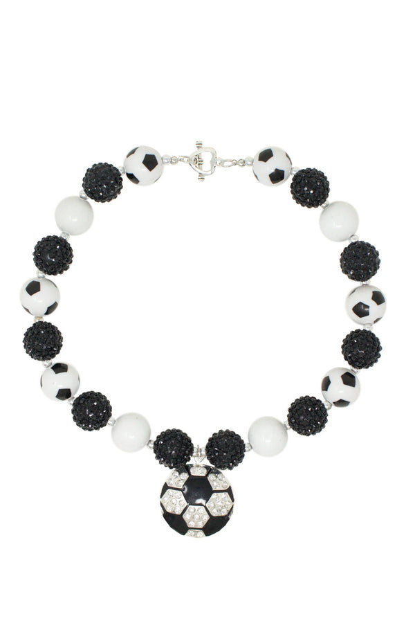 Soccer Ball Bubblegum Necklace - Sparkle in Pink