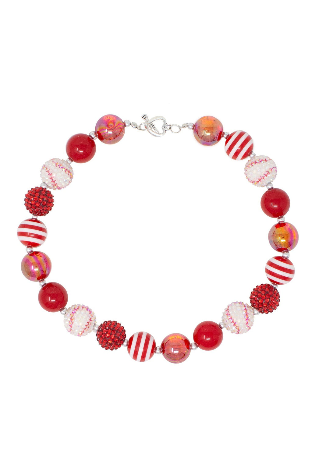 Rhinestone Baseball Bubblegum Necklace - Sparkle in Pink