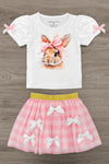 Bunny Bows Pink Glitter Skirt Set | Sparkle in Pink