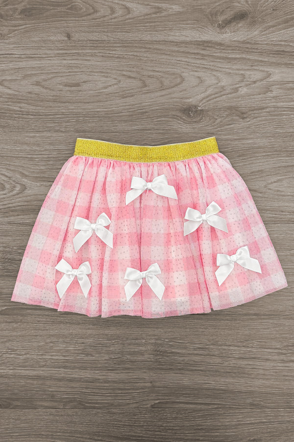 Bunny Bows Pink Glitter Skirt Set | Sparkle in Pink
