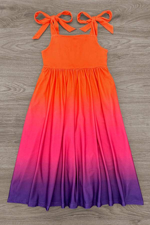 sunset dress Trendy, Chic Women's Clothing Boutique Fore Collection Strapless Elastic Clasp Back Maxi Dress, Pink Ombre, Female, Size L Lane 201