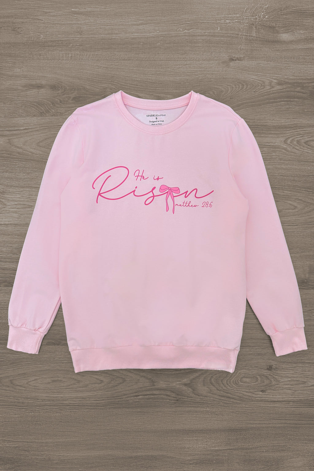 Mom & Me - "He Is Risen" Long Sleeve Top | Sparkle in Pink