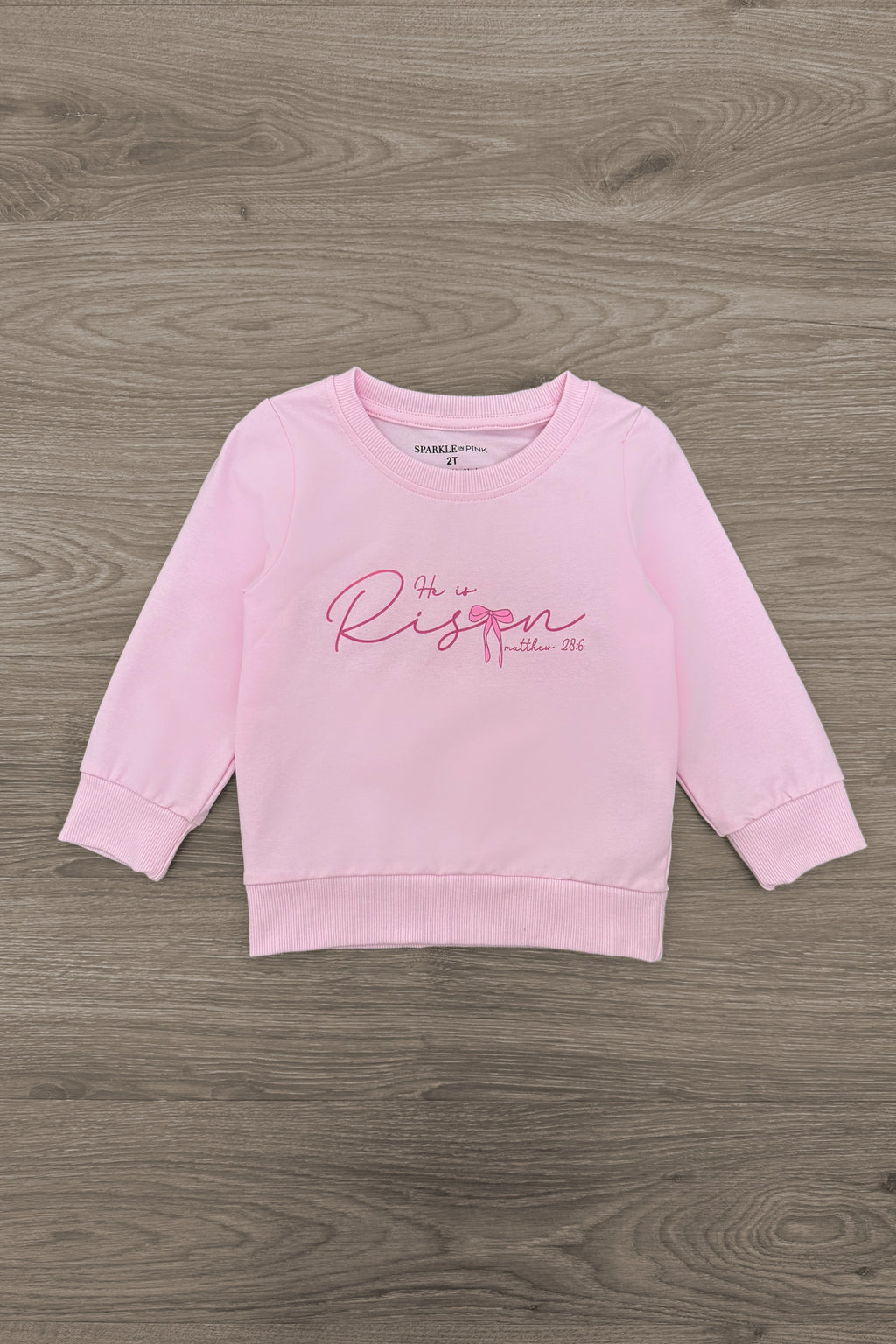 Mom & Me - "He Is Risen" Long Sleeve Top | Sparkle in Pink