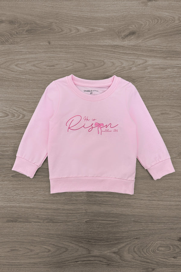 Mom & Me - "He Is Risen" Long Sleeve Top | Sparkle in Pink