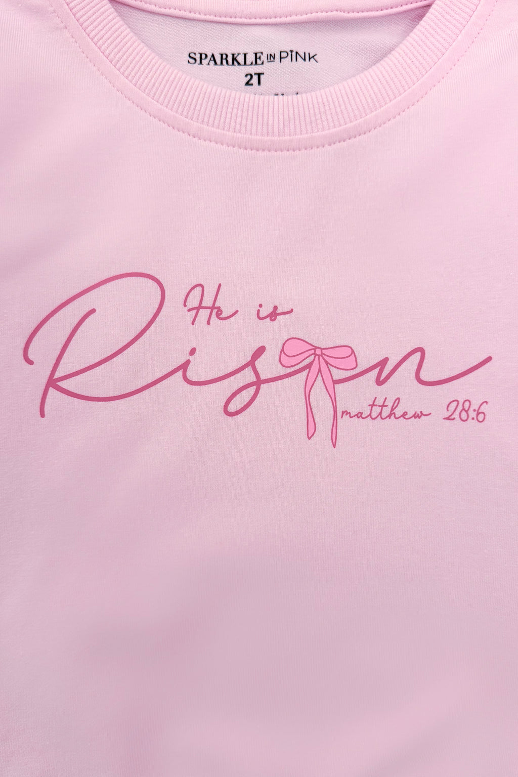 Mom & Me - "He Is Risen" Long Sleeve Top | Sparkle in Pink