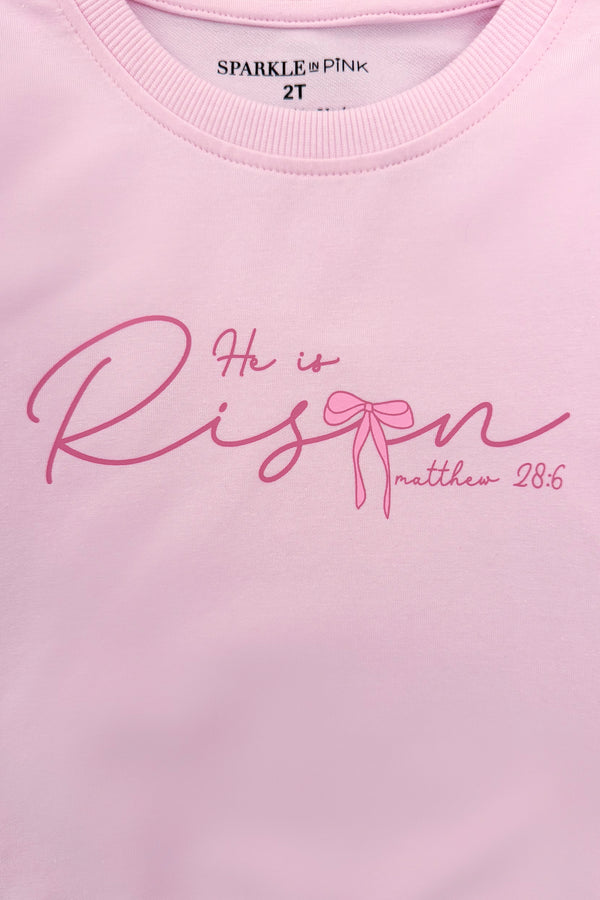 Mom & Me - "He Is Risen" Long Sleeve Top | Sparkle in Pink