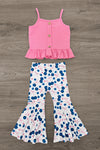 Blueberries & Bows Bell Bottom Set | Sparkle in Pink