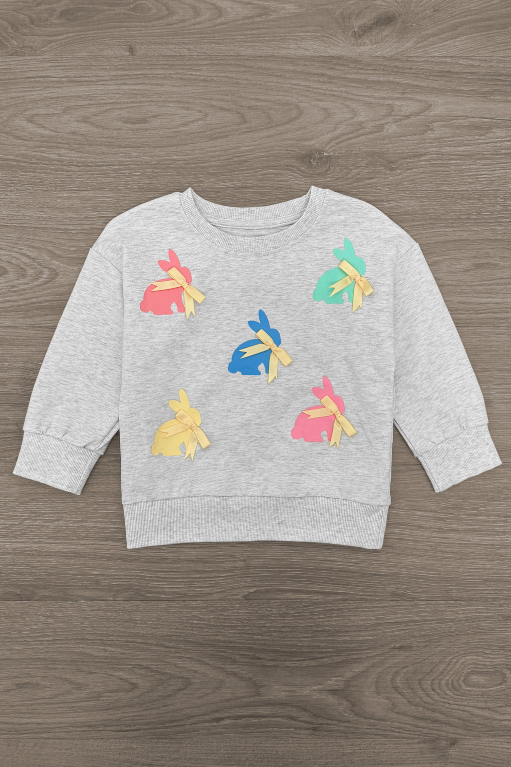 Mom & Me - Gray Bunny Bows Top | Sparkle in Pink