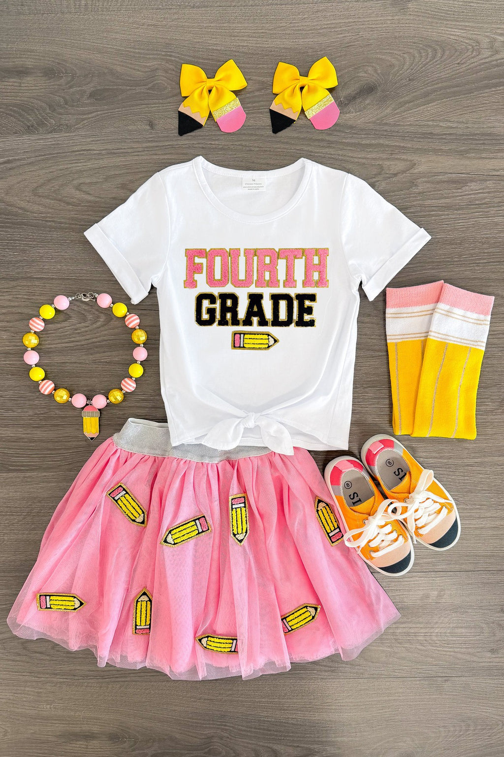 "Pre-K - 6th Grade" Pink Pencil Tutu Skirt Set | Sparkle in Pink